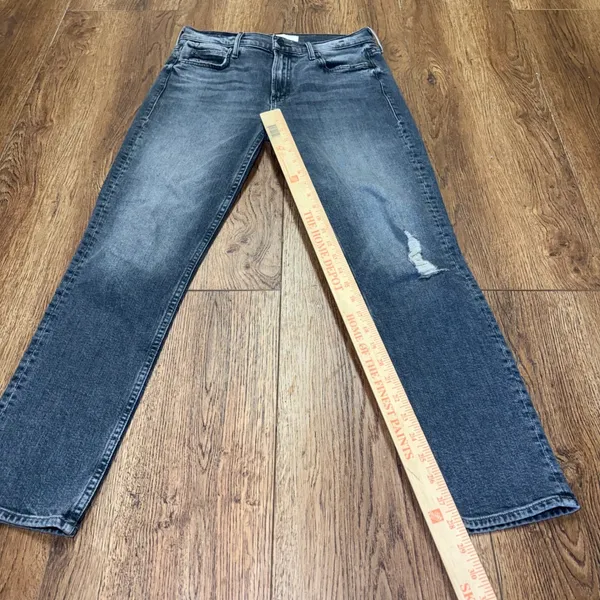 Mother The Flirt Jeans in Hell Yeah! Wash Size 28 Faded Dark Denim Distressed - Image 3