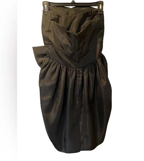 HOST PICK Vintage Talbots Kappi 80’s Black Taffeta Strapless PROM Dress Size SP - Image 4