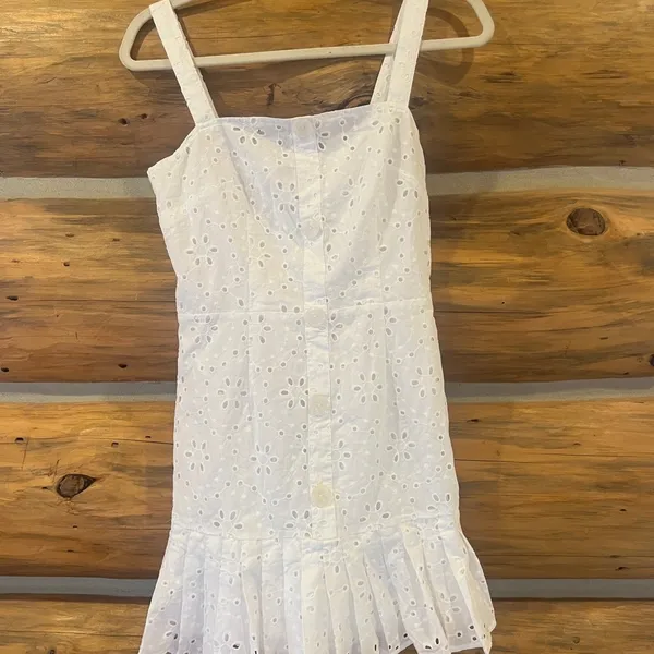 Alexis x Target White Eyelet Ruffle Hem Dress - Image 5