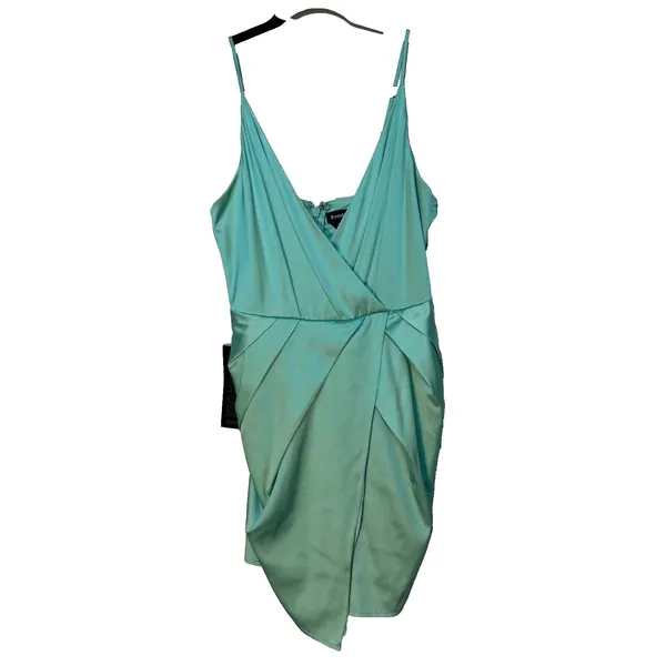 Bebe Mini Dress Sleeveless V-Neck Ruched Cocktail Party Dress‎ - Image 2