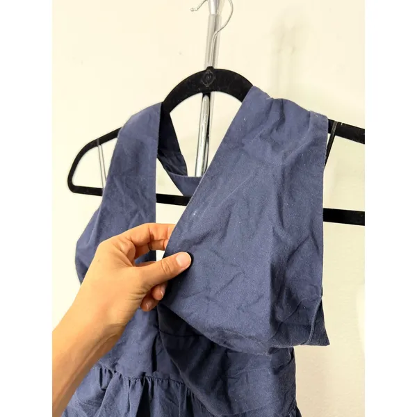 Yumi Kim Midi Dress Navy Floral Halter Neck Tie Back - Image 4