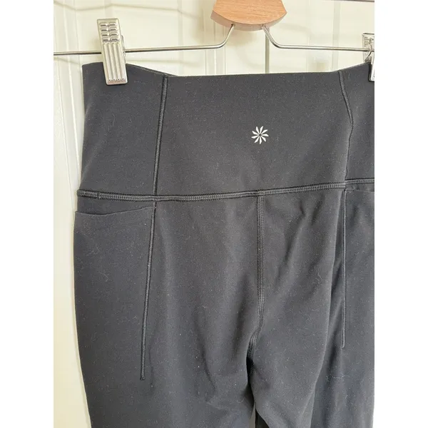 Athleta S PetiteElation Ultra High Rise Split Slim Flare Pant Black Yoga - Image 5