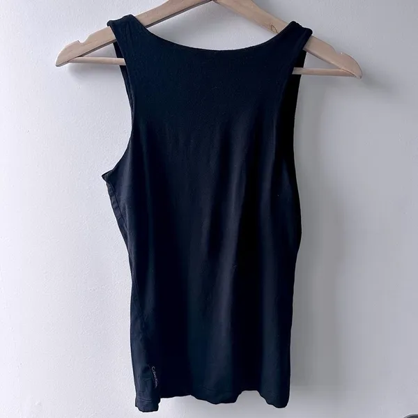 Calvin Klein Black Tank Top Large Shelf Bra minimalist athleisure preppy classic - Image 2