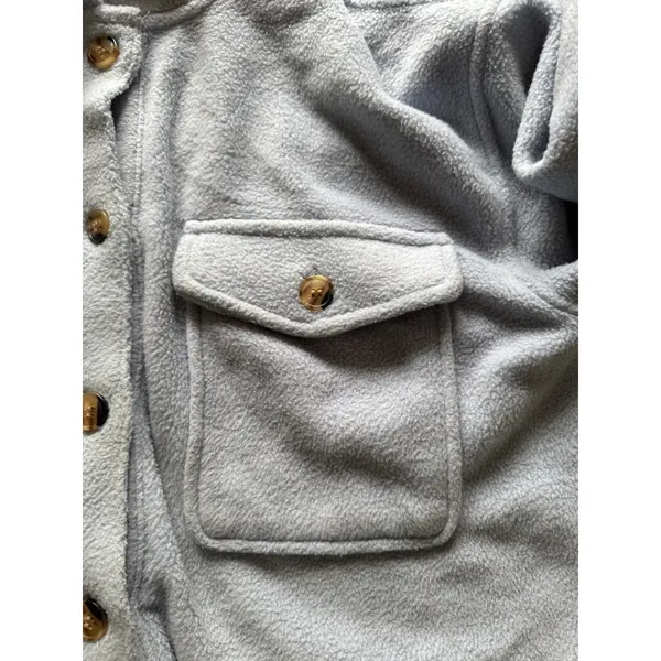 Thread & Supply Women Size Small Button Down Crop Fleece Jacket Casual Preppy‎ - Image 5