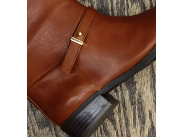 NWT On 34th Womens Firesse Riding Boots 10019685500 Cognac Leather Brown 6.5\M - Image 11