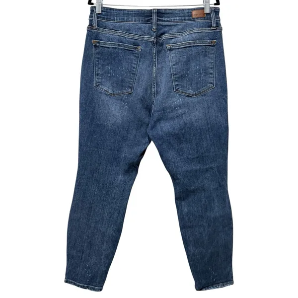 Judy Blue‎ Boyfriend Fit High Rise Jeans Womens Size 16W Blue Distressed Stretch - Image 2