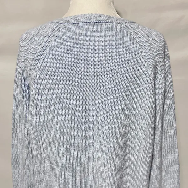 J Crew Cotton V-Neck Vented Hem Tunic Sweater AV009 Light Blue Size Medium - Image 10