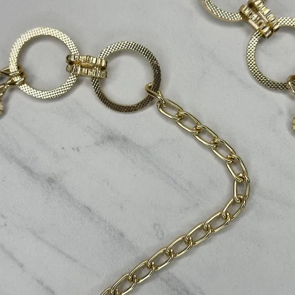 Textured Gold Chain Belt Circle Lattice XS/S ✨ - Image 9