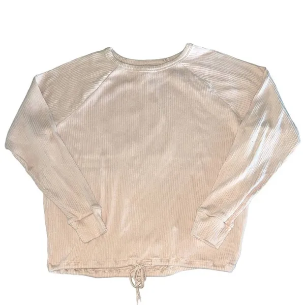 Madewell Avalon Pink Front Tie Long Sleeve Pullover Top size Large - Image 2