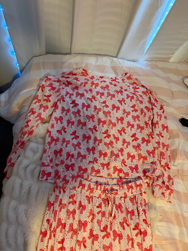 Mary Square Bow pajama set Pink Size L - Image 3