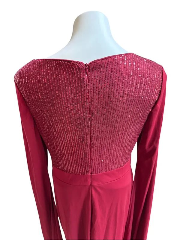 Giffniseti Mermaid Trumpet Floor Length Dress Maroon Large NWT - Image 6