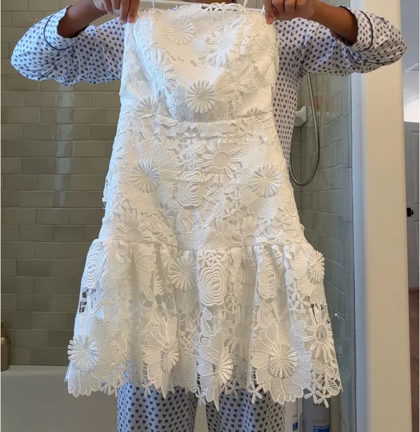 Milly Dress White Floral Mini - Image 3