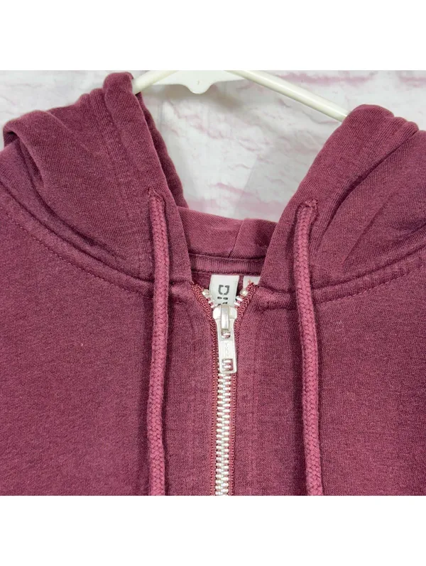 H&M Large Divided Basic Maroon Hoodie - Image 4