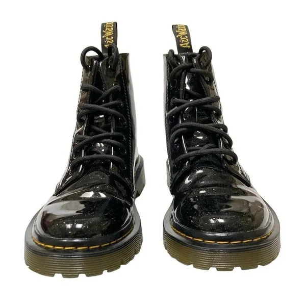 Dr. Martens Luana Womens 5 Black‎ Coated Glitter High Top Ankle Lace Up Boots ￼ - Image 3