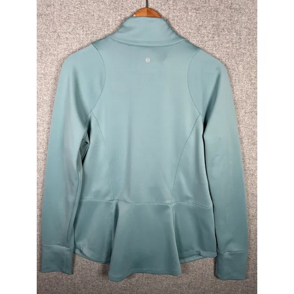 Layer 8 Medium Womens Zip Athletic‎ Top Long Sleeve Blue Golf Stretch Mock Neck - Image 12
