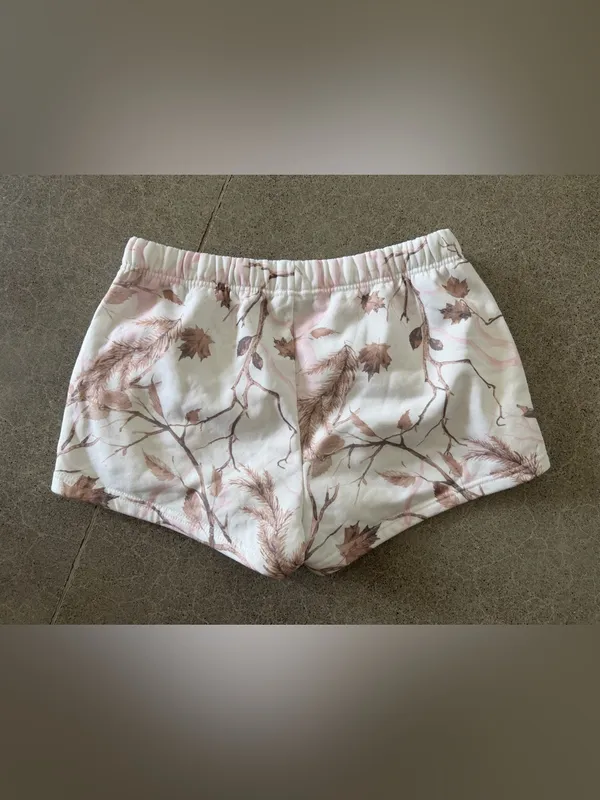 Pink and White Camo Sweatshorts - Image 2
