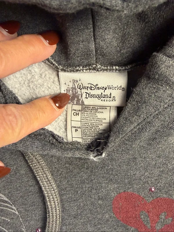 Disney women’s Gray Zip-Up Hoodie with Vintage Mickey Graphic - Image 2