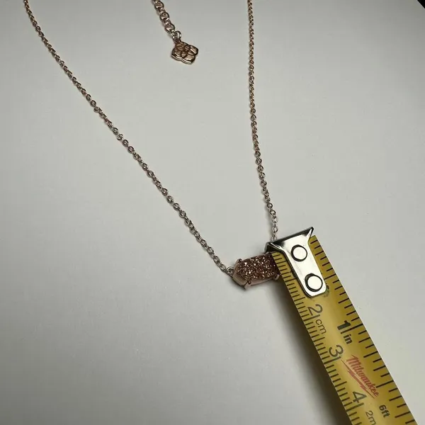 Kendra Scott Mabel Rose Gold Tone & Druzy Necklace Adjustable Length 15 - 17 In - Image 4