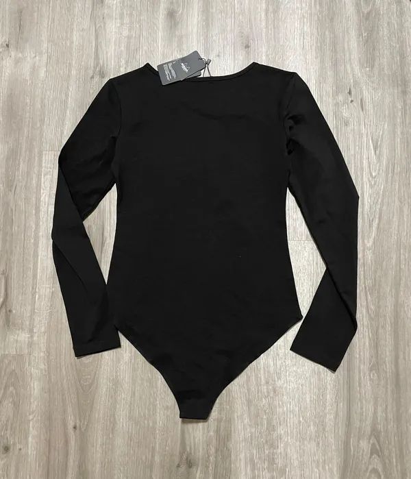 Black Long Sleeve Bodysuit Shirt Size XS - Image 3