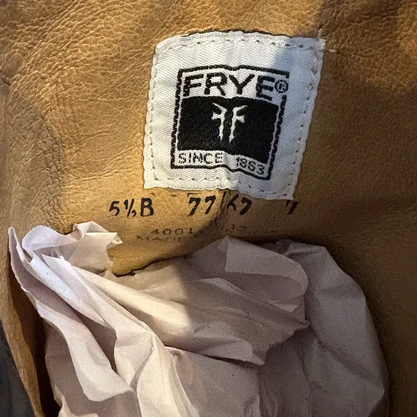 Frye Melissa Leather Knee High Riding Boots US Women's 5.5B Round Toe Logo - Image 9
