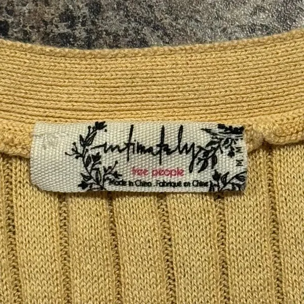 Free People Crop Top Y2K Cottage Preppy Ribbed Minimalist 90s Academia Medium - Image 2