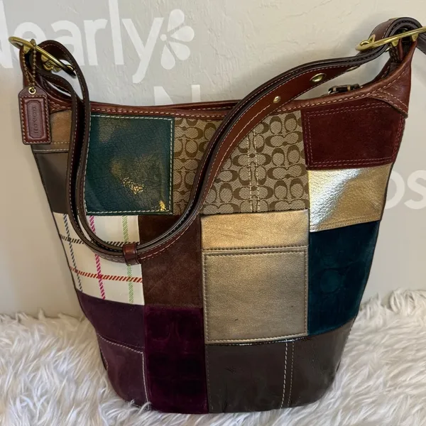 y2k Coach Bleeker 11356 Holiday Patchwork Hobo Bag Purse - Image 2