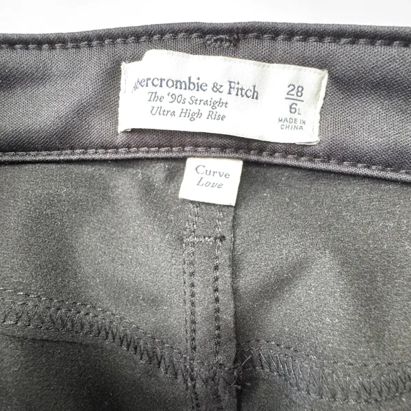 Abercrombie & Fitch Black 90s Straight Ultra High Rise Jeans Womens 6 Long NWT - Image 12