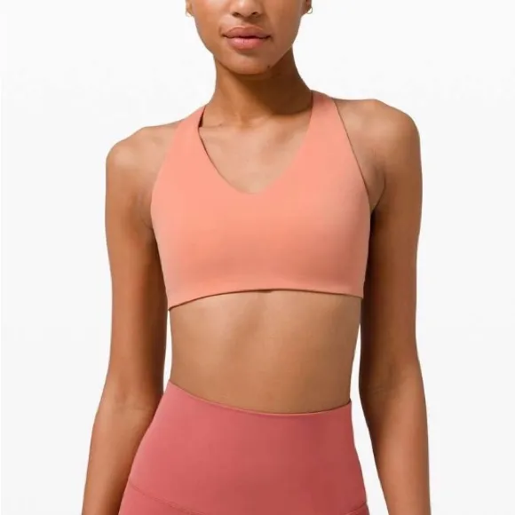 Lululemon In Alignment Racerback Sports Bra - Pink Savannah, Size 4 - Image 4