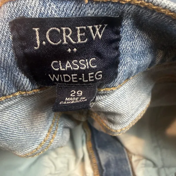 J Crew Classic Wide Leg Jeans Light Wash‎ Size 29 - Image 6