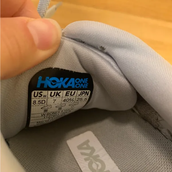 Hoka Bondi 8 Women's Sneakers in Gray - Size 8.5 Wide - Image 7