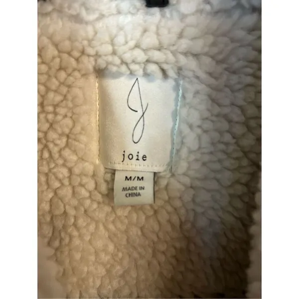 Joie Women’s Asymmetrical Fleece Lined Full Zip Vest, Brown Size Medium (8351) - Image 3