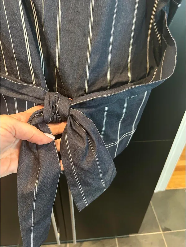 Donna Karan New York Striped Tie-Front Top - Size L - Image 4