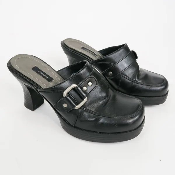 Vintage 90s Xhilaration Black Chunky Platform Mules - Image 2