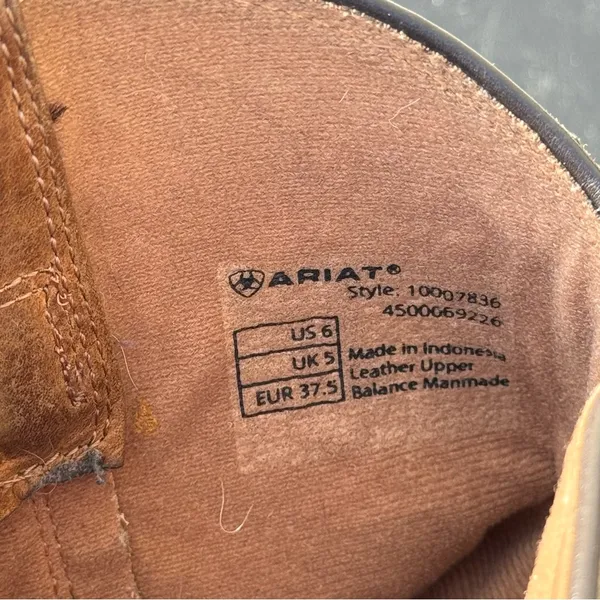 Ariat 4LR Brown Leather Western Boots Women US 6 Embroidered Cowboy - Image 10