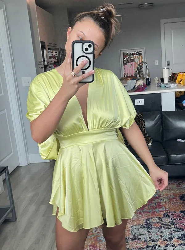 Boutique silk yellow romper - Image 3