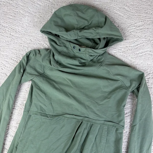 NWOT‎ Women's Latched Mama XS Pullover Hoodie Sage Green Nursing - Image 2