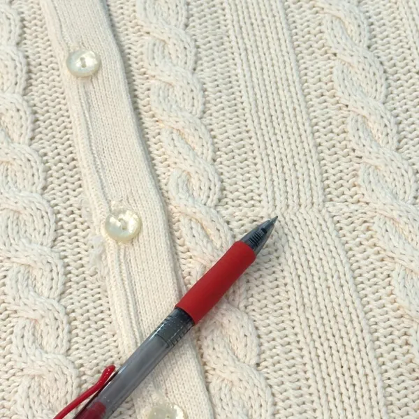 Knits Landing | M | VINTAGE 80's Cream Cable Knit Long Line Cardigan Sweater - Image 5