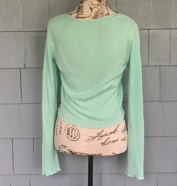 American Eagle Mint Waffle Henley - Image 2
