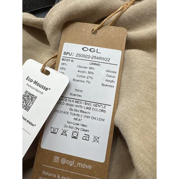 Brand New OGL ProWarm Turtleneck Long Sleeve Brami Beige Small Sweater Top - Image 5
