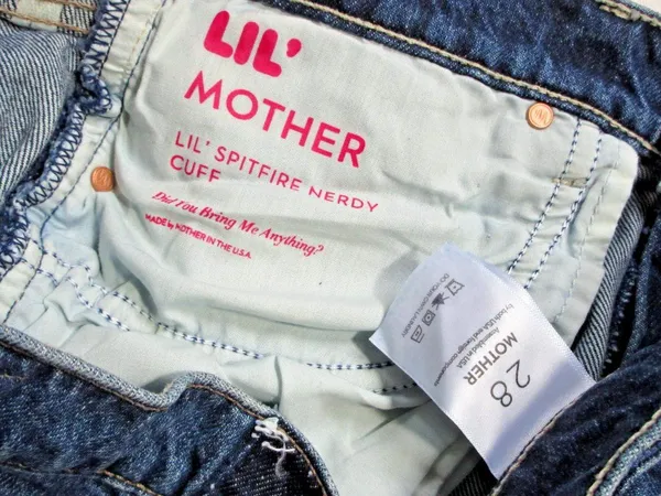 NWT Mother LIL Spitfire Nerdy Cuff in Did You Bring Me Anything? Slouchy Jean 28 - Image 9