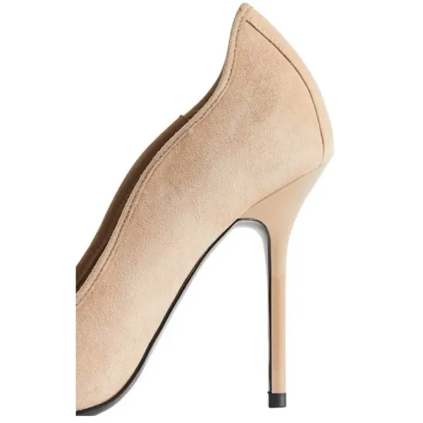 REISS Pointed Toe suede Pump in cream beige NEW - Image 5