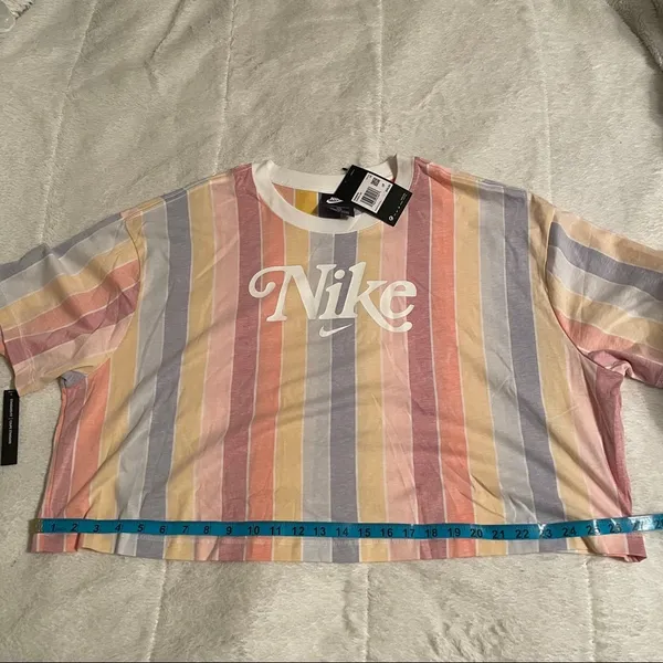 Nike Plus Size Cotton Striped Cropped Tee - Image 11