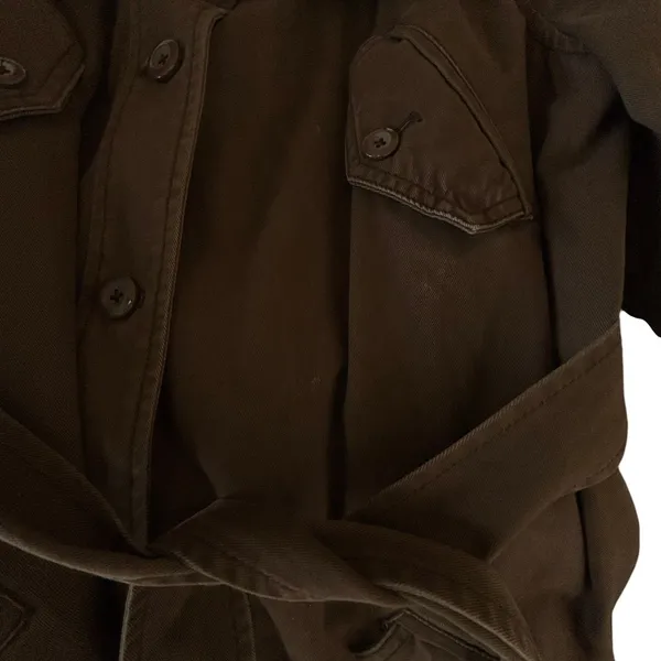 Anthropologie M Jacket Anorak Trench Coat Field Jacket Cargo Brown Mid Length - Image 3