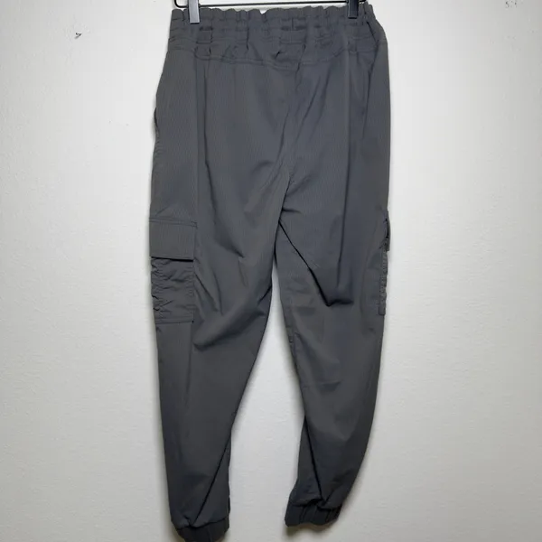 Eddie Bauer‎ Women Dance Studio Pants M Gray Jogger Ruched Lightweight Utility - Image 4