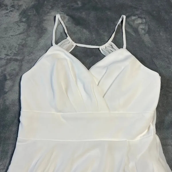 NEW Lulus Romantic Inspiration White Sleeveless Faux-Wrap Maxi Dress Size M - Image 6