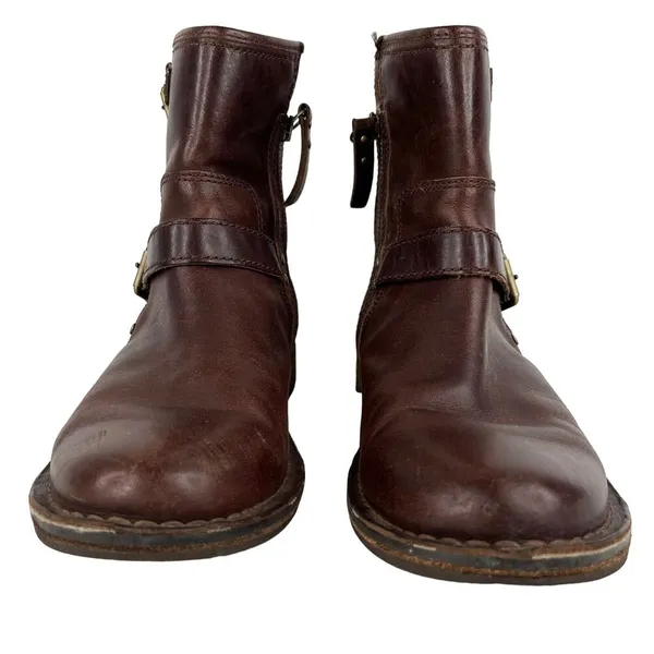 UGG Fabrizia Buckle Biker Boots Ankle Boots 7.5 Dark Brown 1001661 - Image 12