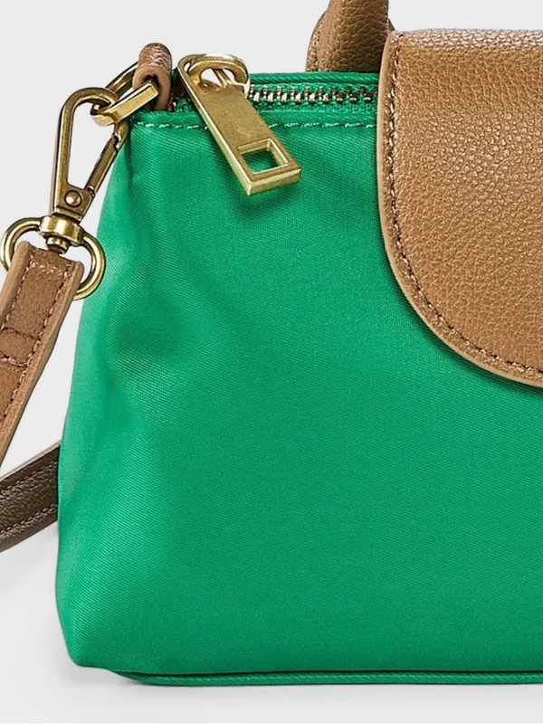 Classic Green and Tan Top-Handle Women’s Bag - Image 4