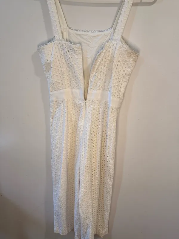 Banana Republic White Lace Eyelet Jumpsuit - Image 6