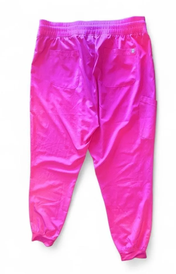 Women's Maevn Fuchsia Drawstring 5 Pocket Jogger Scrub Pants, Size XL - Image 6