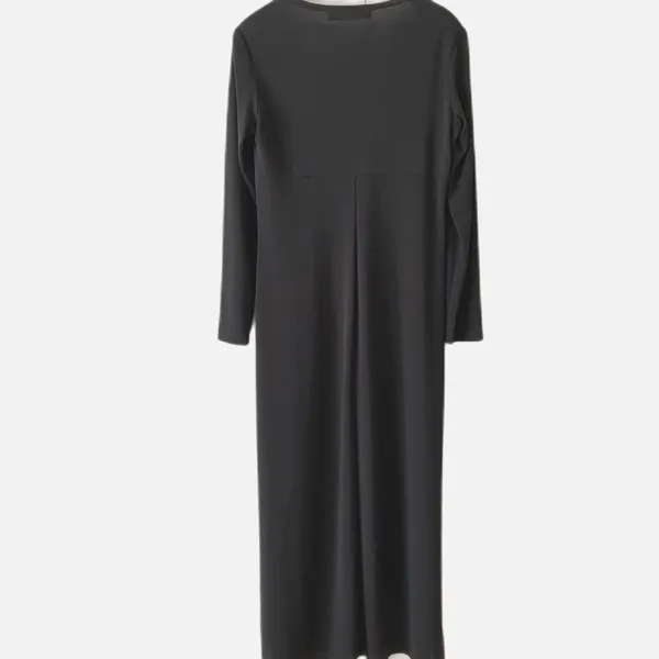 Y2K 90s Vintage Maxi Dress Long Sleeve Shift Column Minimalist Modesty Goth Vamp - Image 6